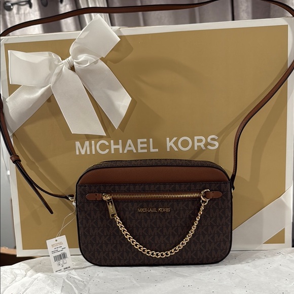 Michael Kors Handbags - Michael Kors Brown chain XBDY Crossbody Bag